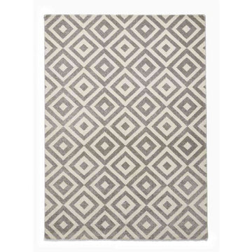 Brooklyn BRK89 Modern Geometric Diamond Soft Carved Durable Short Pile Grey/White Rug-Think Rugs-Rug Love - The Most Loved Rug Store